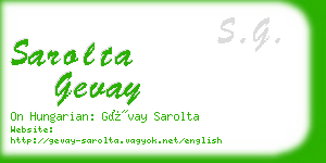 sarolta gevay business card